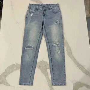 Wallflower Skinny High Rise Distressed Light Wash Denim Jeans Juniors Size 3